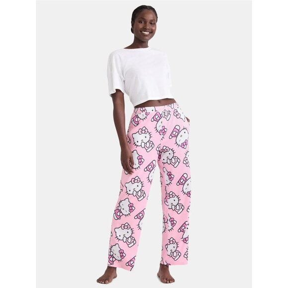 Hello Kitty Womens Pink Pajama Pants Bottoms Pockets Loungewear Size 3X - Picture 2 of 5